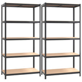 Vidaxl Storage Racks 5-lag 2 st stål behandlet træantracitfarvet