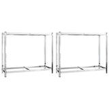 Vidaxl Dæk stativer 2-lag 2 stk 110x40x110 cm stål sølvfarvet