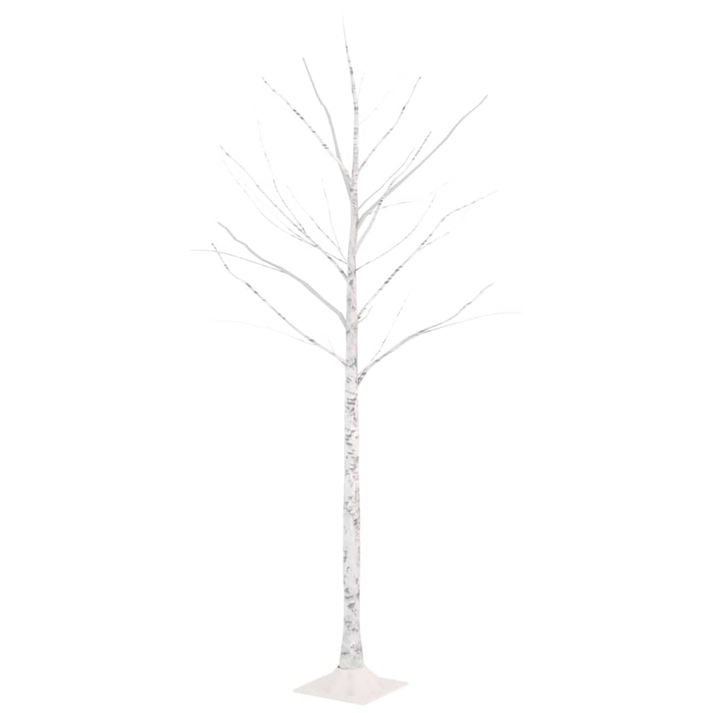 VidaXL birketræ LED 72 LEDs varm hvid 150 cm hvid