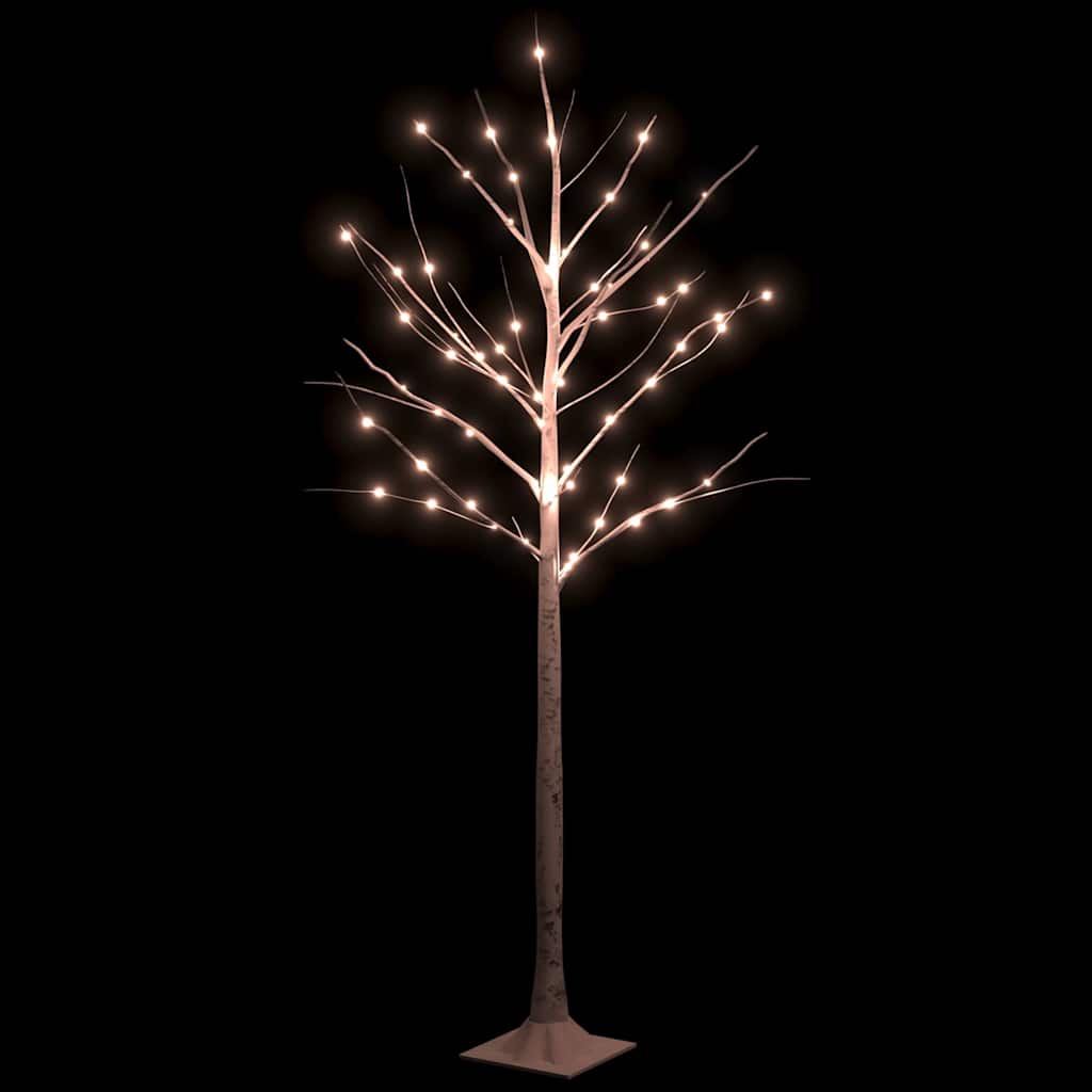 VidaXL birketræ LED 72 LEDs varm hvid 150 cm hvid