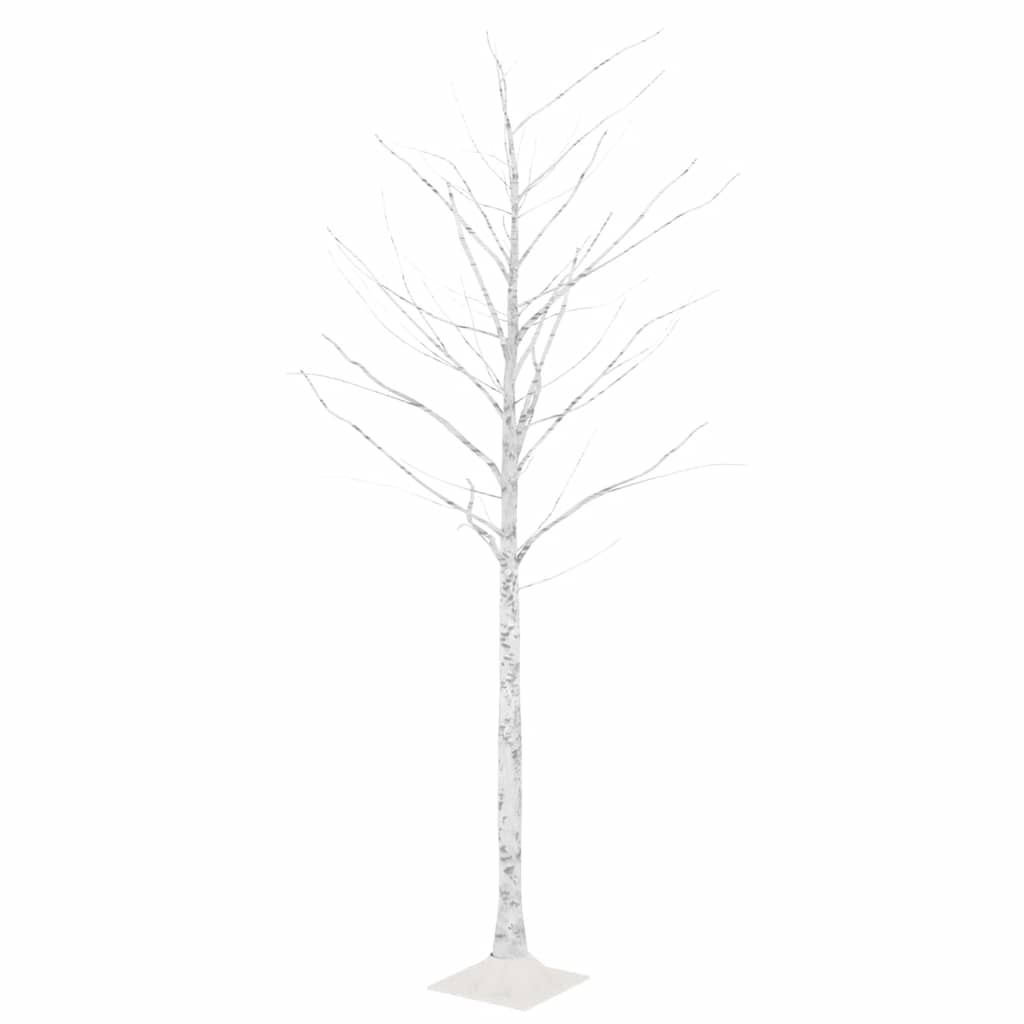VidaXL birketræ LED 128 LEDs varm hvid 220 cm hvid