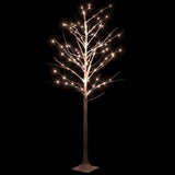 VidaXL birketræ LED 128 LEDs varm hvid 220 cm hvid