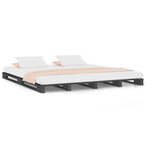 Vidaxl palletbed massief grenenhout grijs 120x200 cm