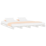 Vidaxl palletbed massief grenenhout wit 160x200 cm