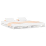Vidaxl palletbed massief grenenhout wit 140x190 cm