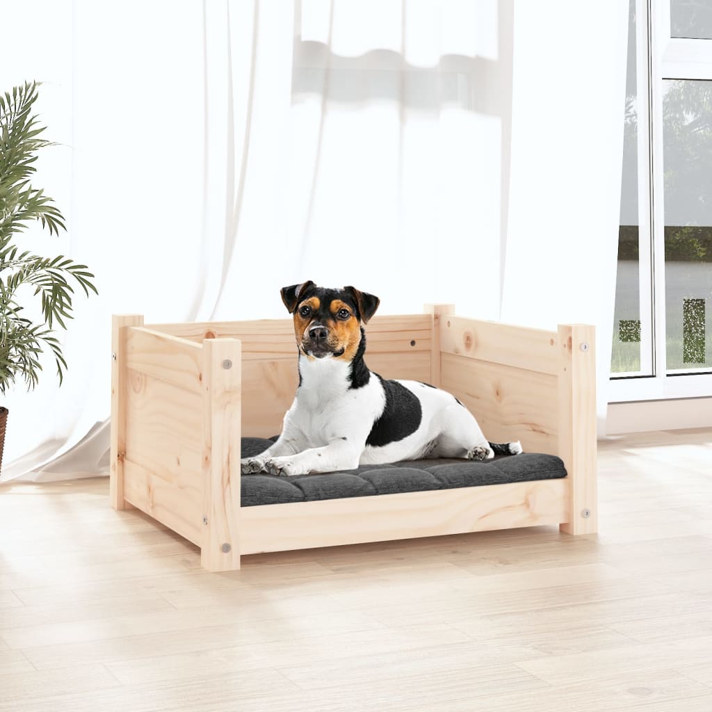 Vidaxxl hundeseng 55,5x45,5x28 cm massiv fyrretræ
