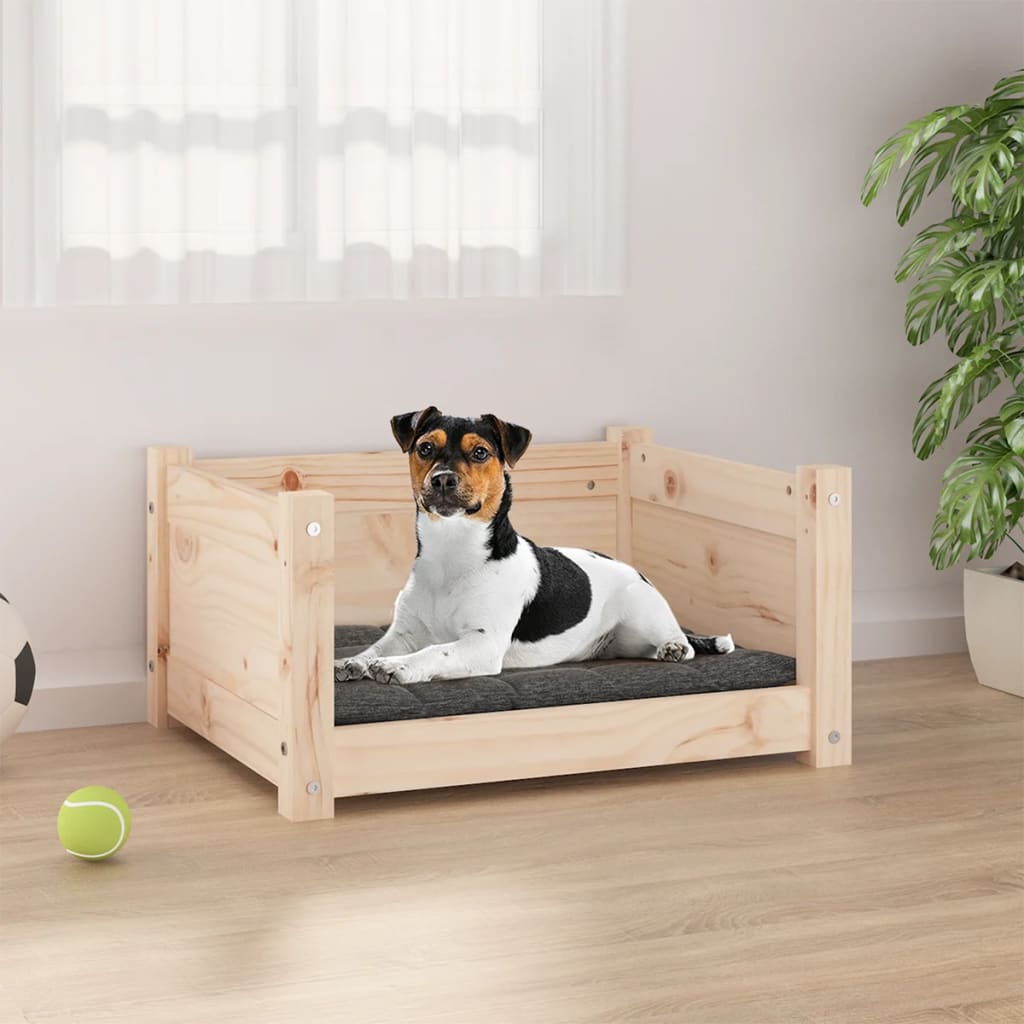 Vidaxxl hundeseng 55,5x45,5x28 cm massiv fyrretræ