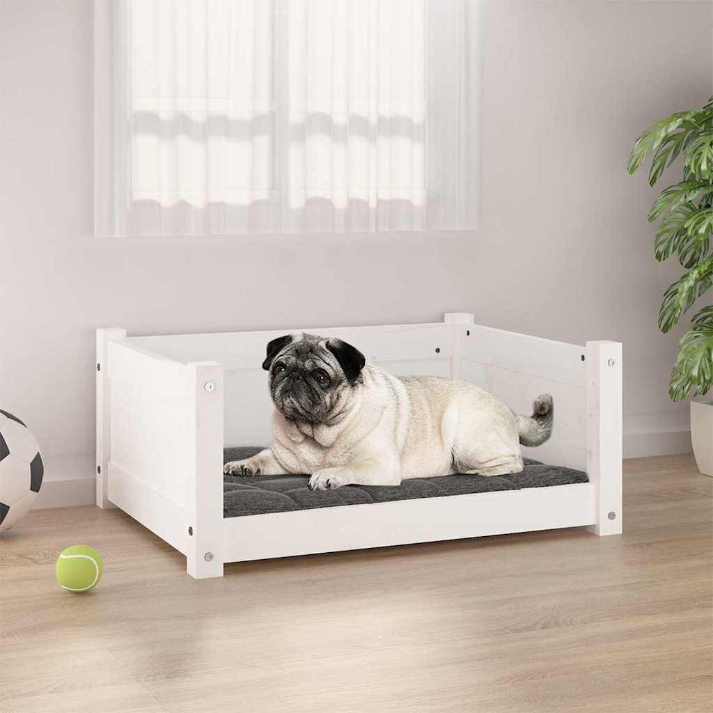 Vidaxx hundeseng hvid 65,5x50,5x28 cm massiv fyrretræ