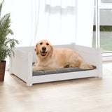 Vidaxl Dog Basket 75.5x55.5x28 cm Solid Pine White