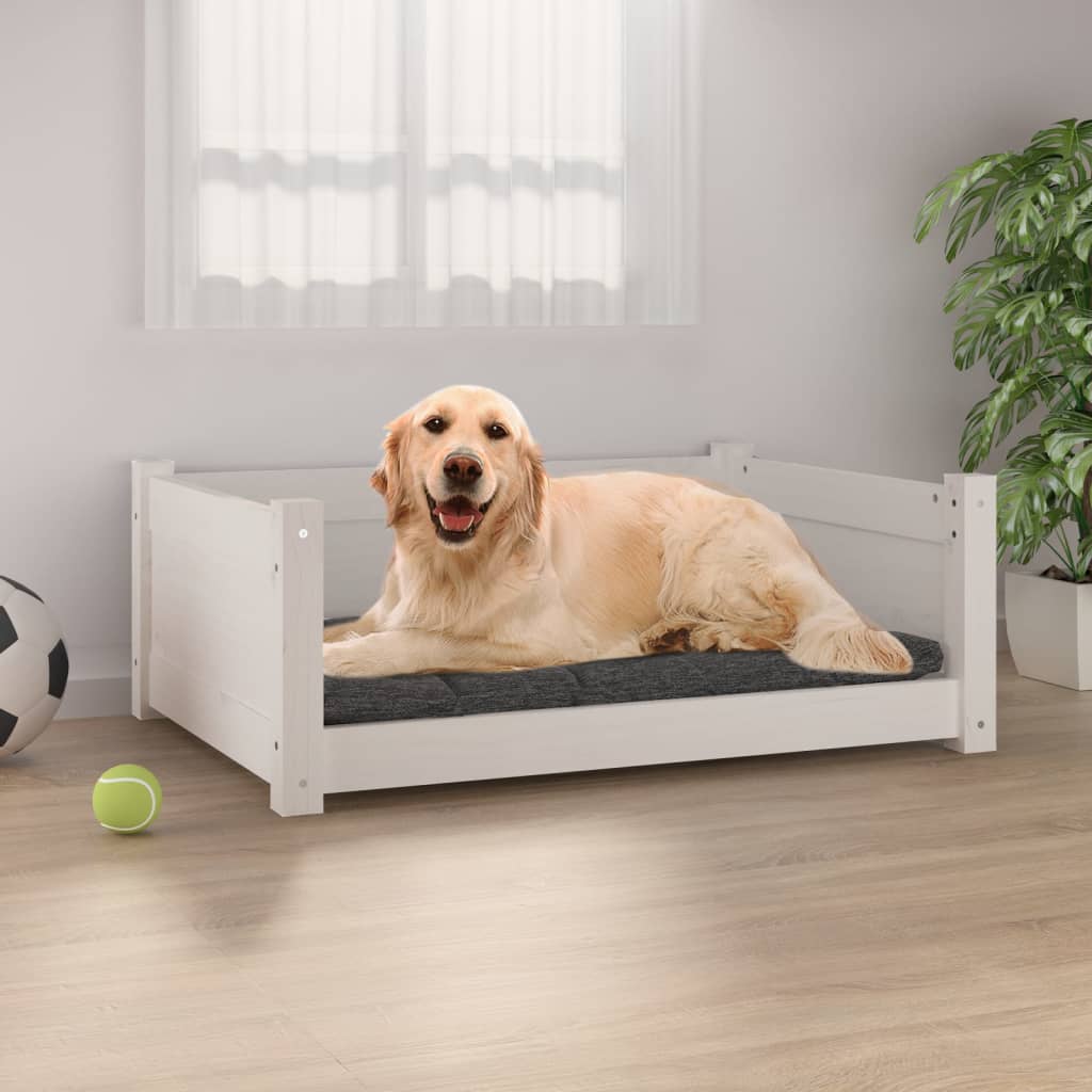 Vidaxl Dog Basket 75.5x55.5x28 cm Solid Pine White