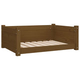 Vidaxl Dog Basket 75.5x55.5x28 cm Solid fyrretræ Honningbrun