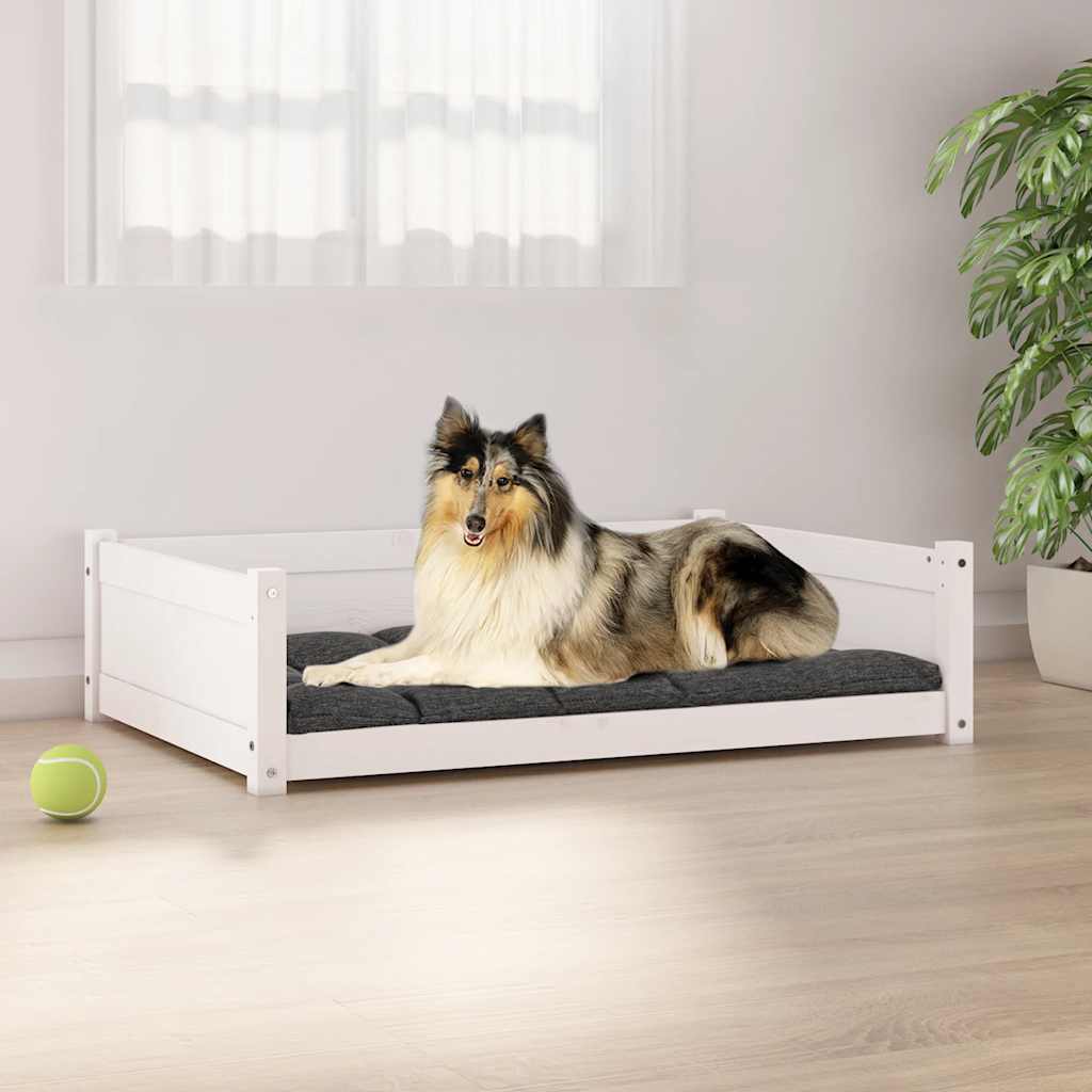 Vidaxl Dog Basket 95.5x65.5x28 cm Solid Pine White White