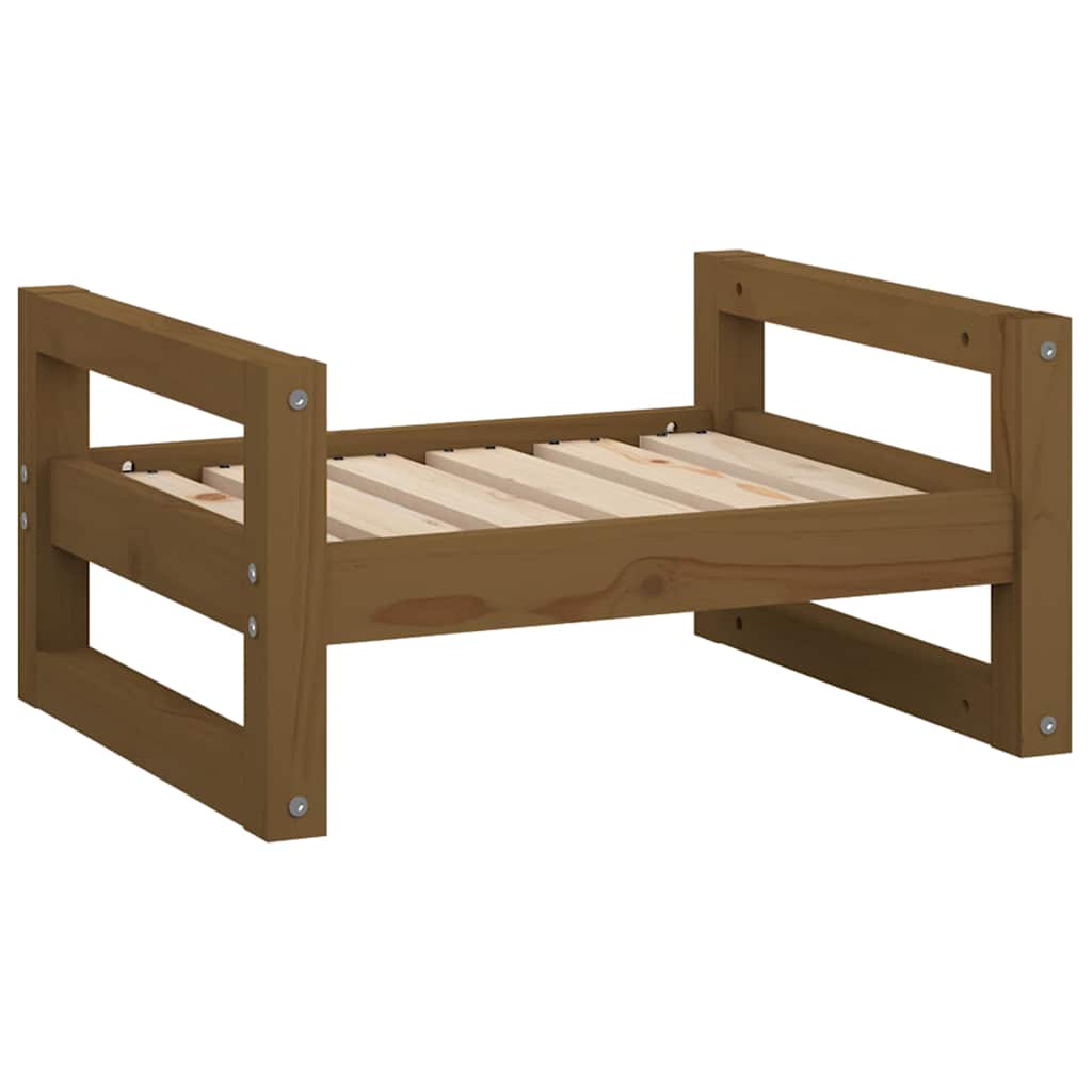 Vidaxl Dog Basket 55.5x45.5x28 cm Solid fyrretræ honningbrun