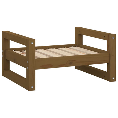Vidaxl Dog Basket 55.5x45.5x28 cm Solid fyrretræ honningbrun