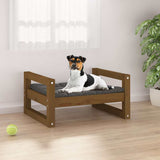 Vidaxl Dog Basket 55.5x45.5x28 cm Solid fyrretræ honningbrun