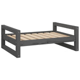 Vidaxl Dog Basket 75.5x55.5x28 cm Solid fyrretræ grå