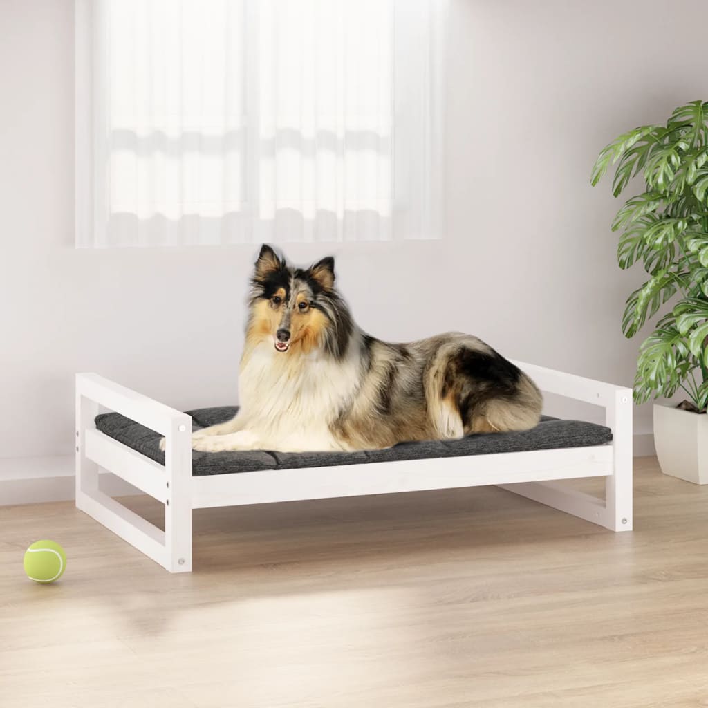 Vidaxl Dog Basket 95.5x65.5x28 cm Solid Pine White White