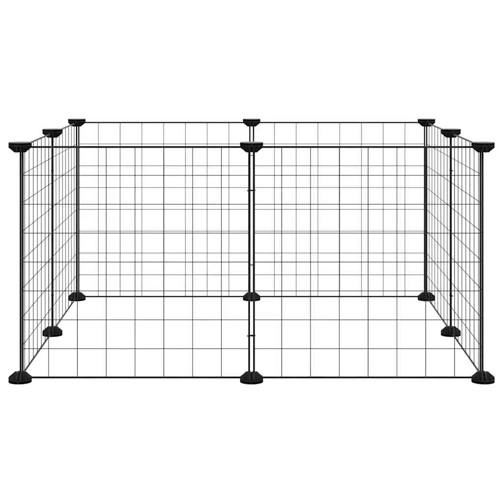 VidaXL dyrebur med 8 paneler, sort, 35x35 cm, stål
