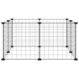VidaXL dyrebur med 8 paneler, sort, 35x35 cm, stål