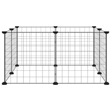VidaXL dyrebur med 8 paneler, sort, 35x35 cm, stål