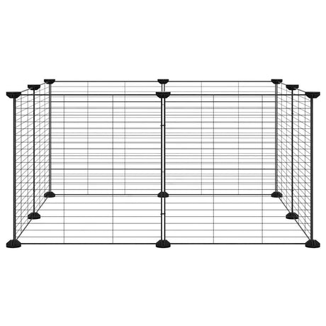 VidaXL dyrebur med 8 paneler, sort, 35x35 cm, stål