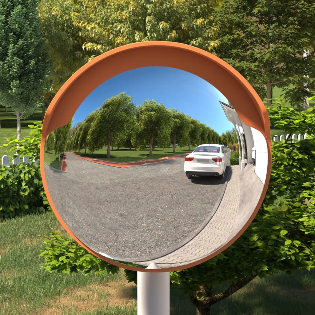 Vidaxl udenfor konveks trafik spejl orange Ø30 cm polycarbonat