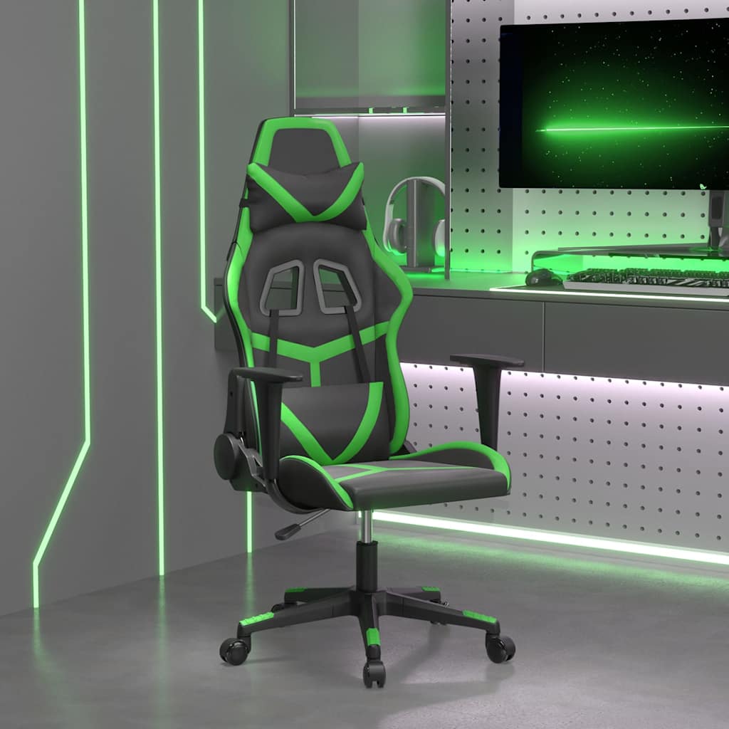Vidaxl massage gamestoel kunstleer zwart en groen