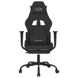 Vidaxl massage gamestoel met voetensteun stof zwart