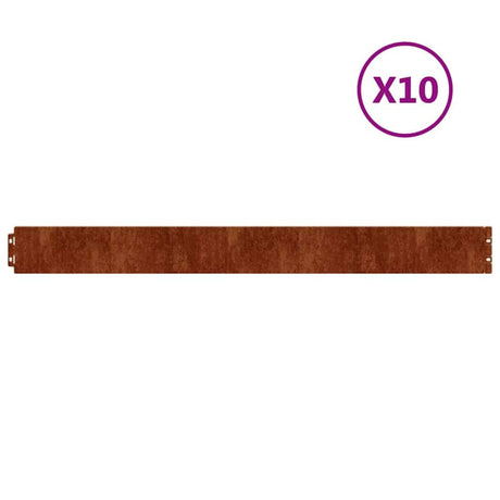 Vidaxl Gazon kanter 10 stykker 10x103 cm Fleksibel cortenstaal