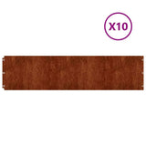 Vidaxl Gazon kanter 10 stykker 25x103 cm fleksibel cortenstaal
