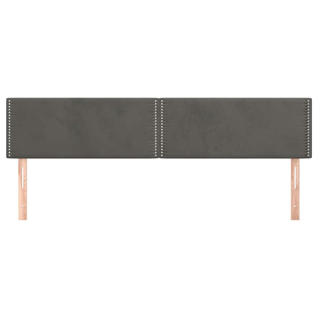 Vidaxl hoofdborden 2 st 80x5x78 88 cm fluweel donkergrijs