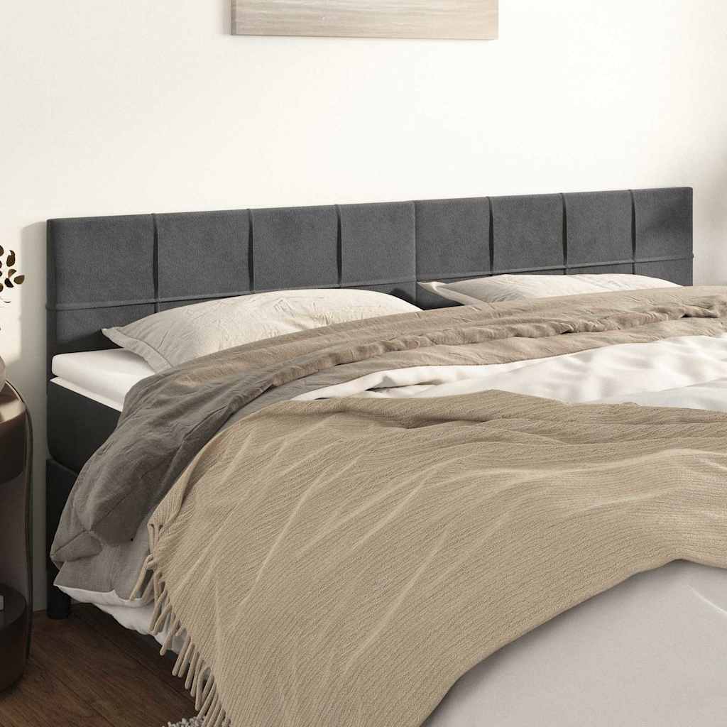 Vidaxl hoofdborden 2 st 80x5x78 88 cm fluweel donkergrijs