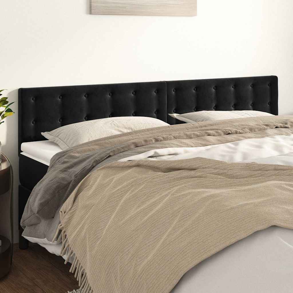 Vidaxl hoofdborden 2 st 100x5x78 88 cm fluweel zwart