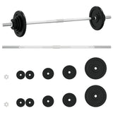Vidaxl halter med vægte 30 kg støbejern