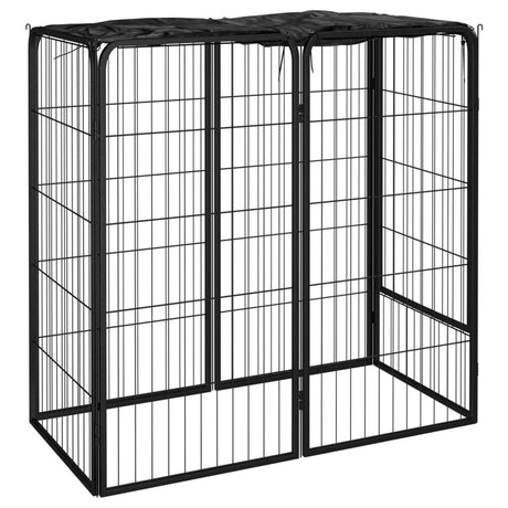 Vidaxl Dog Kennel 6 Paneler 50 x 100 cm pulver -coated stål sort