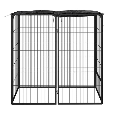 Vidaxl Dog Kennel 6 Paneler 50 x 100 cm pulver -coated stål sort