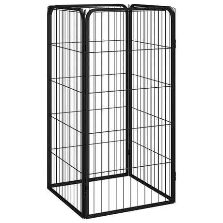 Vidaxl Dog Kennel 4 Paneler 50 x 100 cm pulver -belagt stål sort