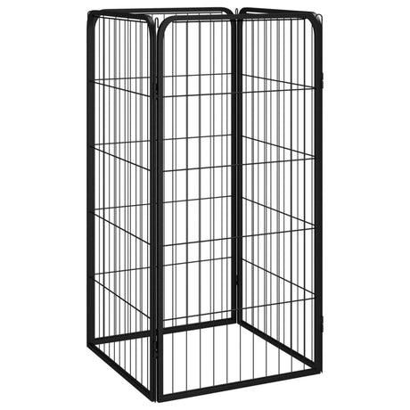 Vidaxl Dog Kennel 4 Paneler 50 x 100 cm pulver -belagt stål sort