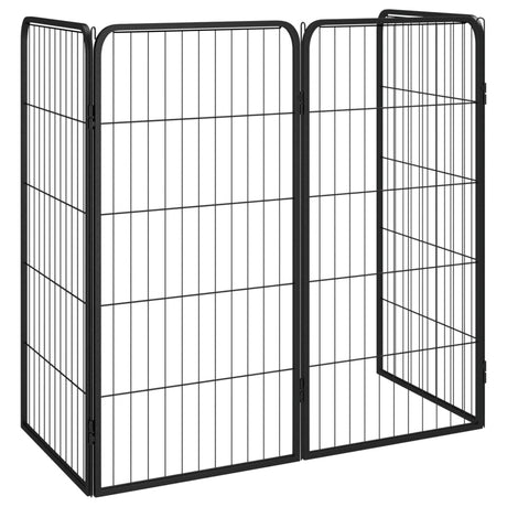 Vidaxl Dog Kennel 4 Paneler 50 x 100 cm pulver -belagt stål sort