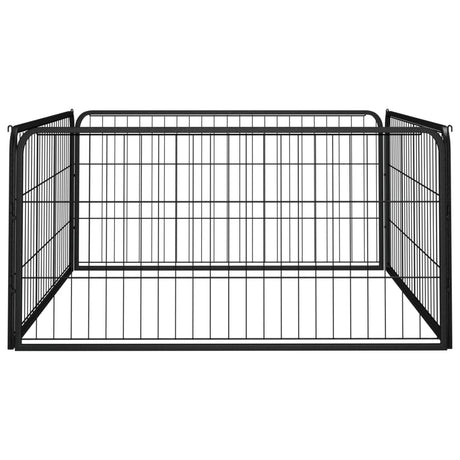 Vidaxl Dog Kennel 4 Panels 100x50 cm pulver -belagt stål sort
