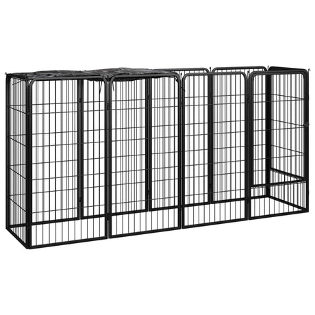 Vidaxl hundegård 10 paneler 50 x 100 cm pulverlakeret stål sort