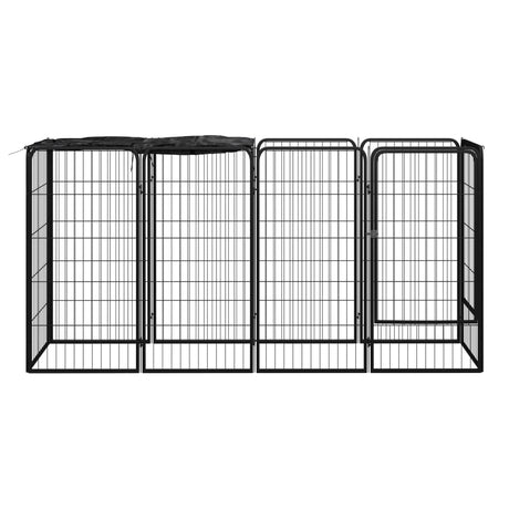 Vidaxl hundegård 10 paneler 50 x 100 cm pulverlakeret stål sort