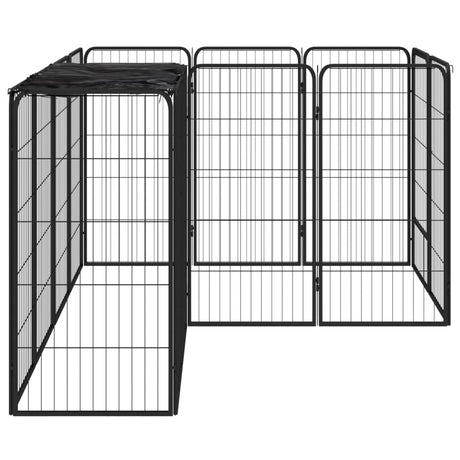 Vidaxl hundegård 14 paneler 50 x 100 cm pulverlakeret stål sort