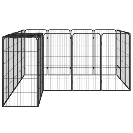 Vidaxl hundegård 18 paneler 50 x 100 cm pulverlakeret stål sort