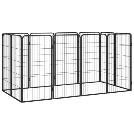Vidaxl hundegård 12 paneler 50 x 100 cm pulverlakeret stål sort