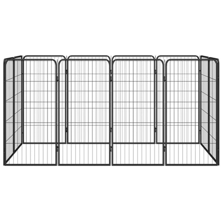 Vidaxl hundegård 12 paneler 50 x 100 cm pulverlakeret stål sort