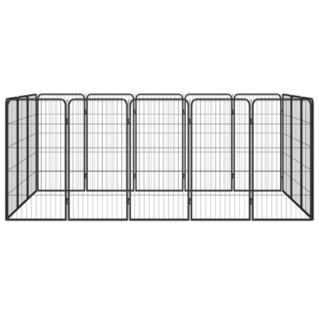 Vidaxl hundegård 16 paneler 50 x 100 cm pulverlakeret stål sort