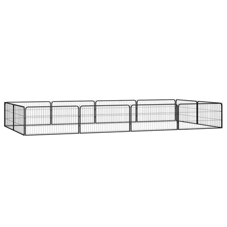 Vidaxxl hundegård 12 paneler 100x50 cm pulverlakeret stål sort