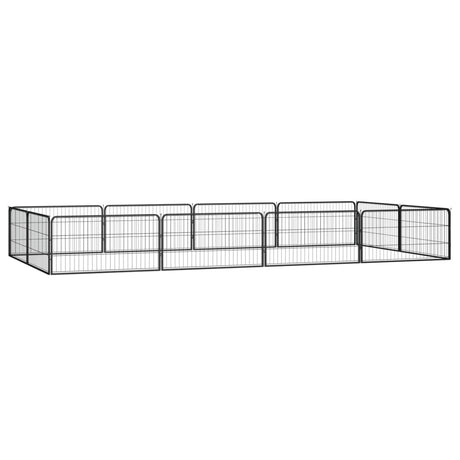 Vidaxxl hundegård 12 paneler 100x50 cm pulverlakeret stål sort