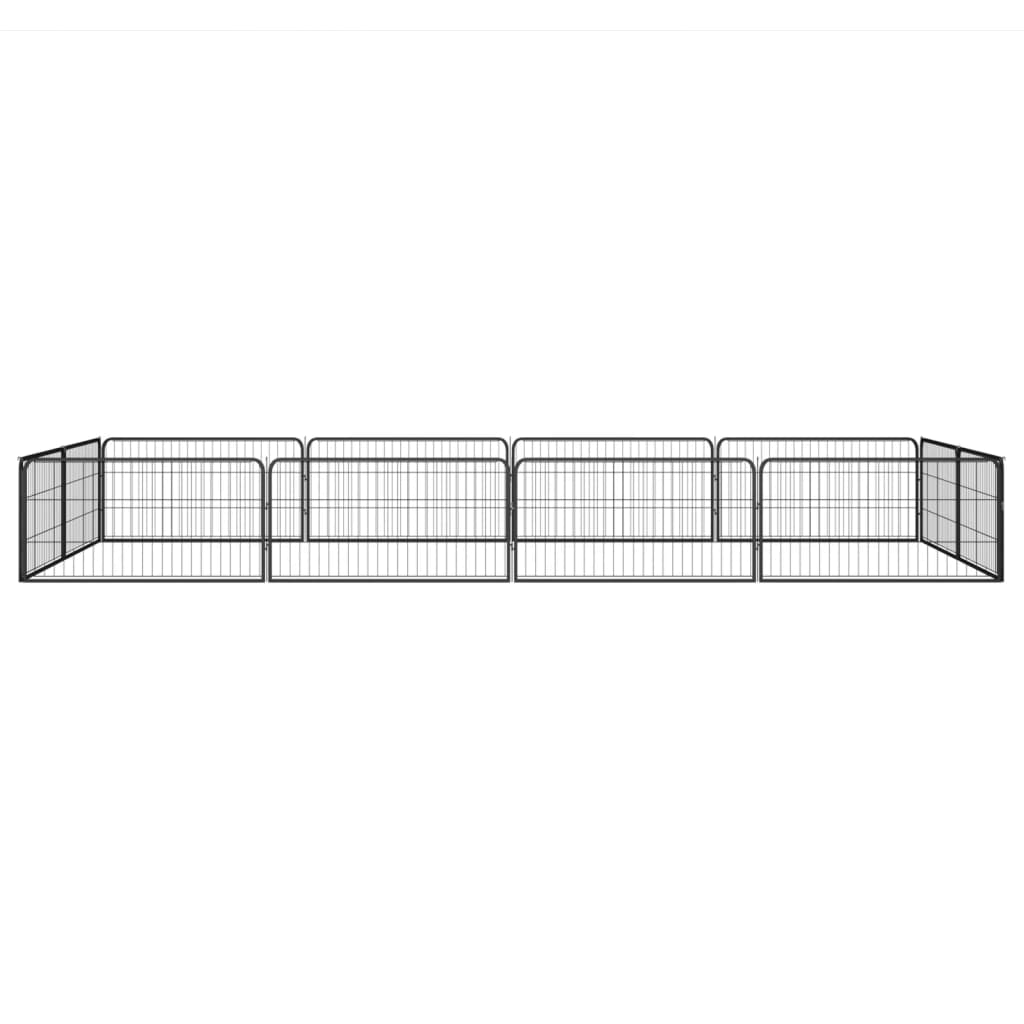 Vidaxxl hundegård 12 paneler 100x50 cm pulverlakeret stål sort
